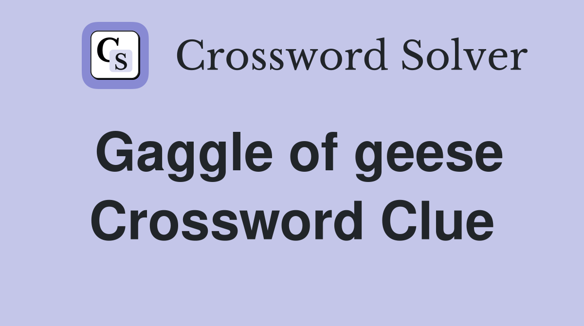 Gaggle of geese Crossword Clue