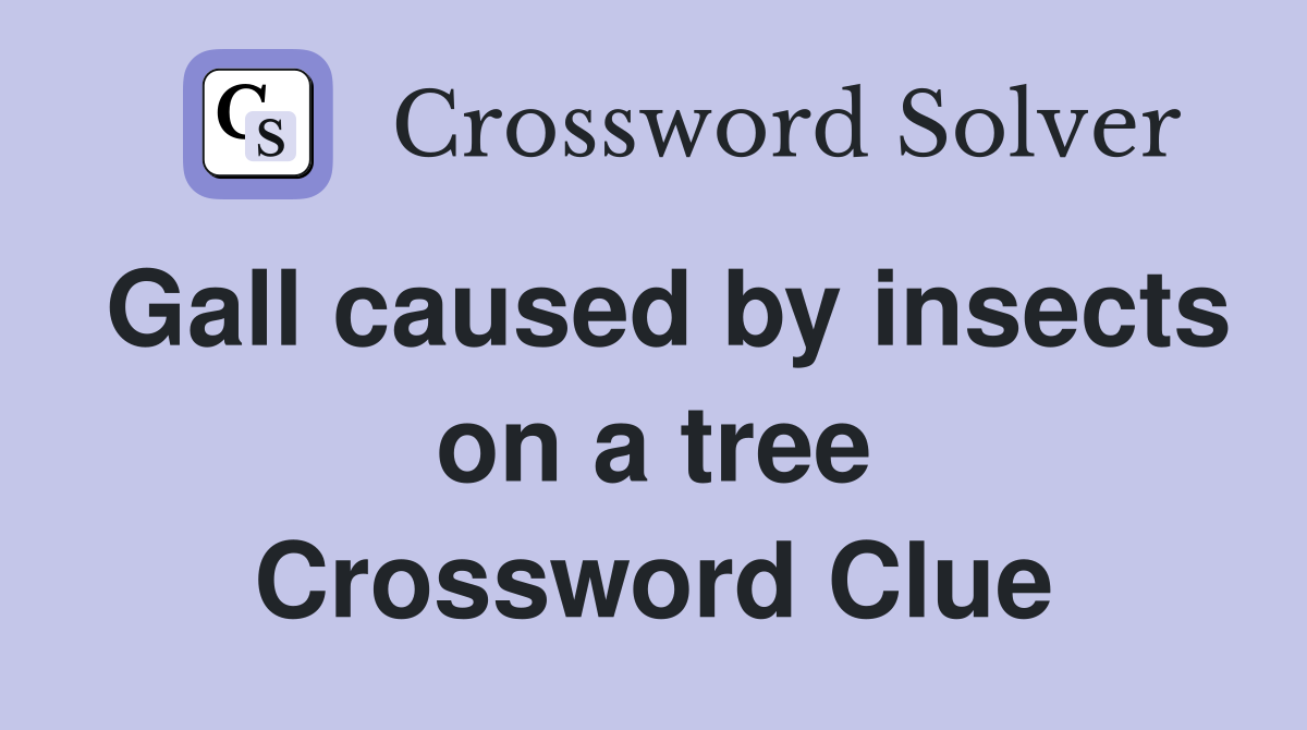 Gall caused by insects on a tree Crossword Clue