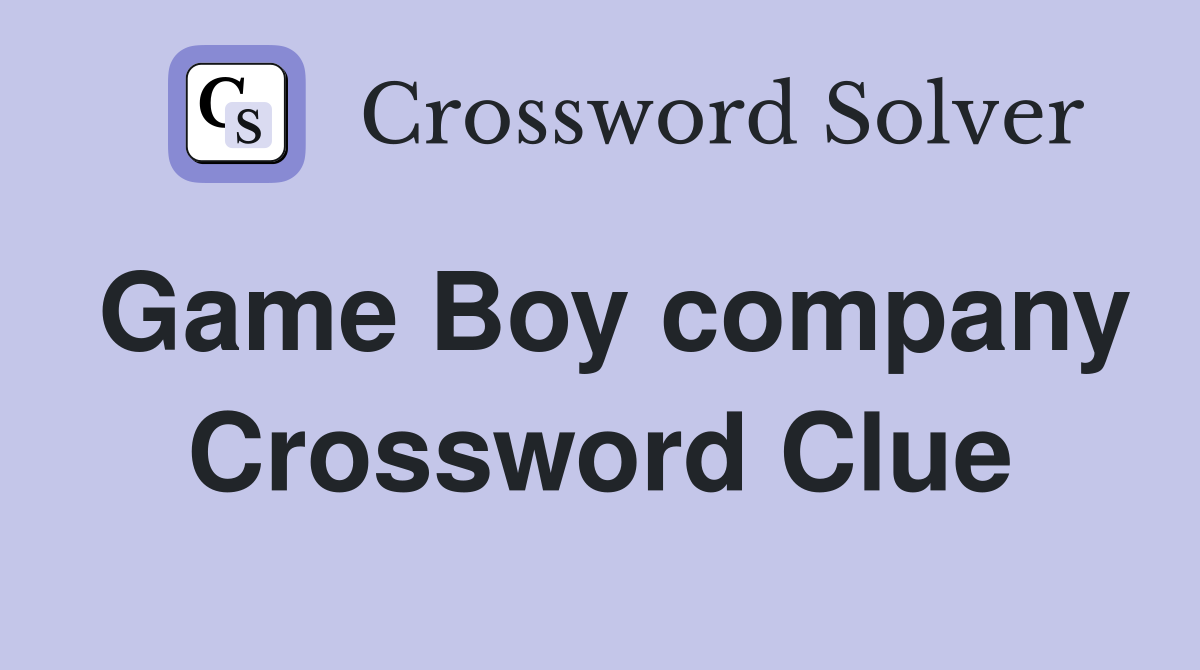 Game Boy company Crossword Clue