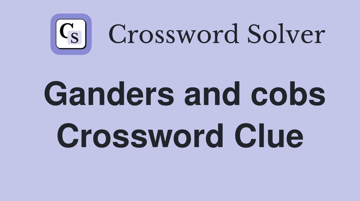 Ganders and cobs Crossword Clue