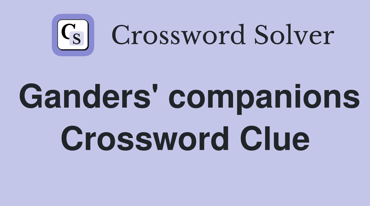 Ganders' companions Crossword Clue