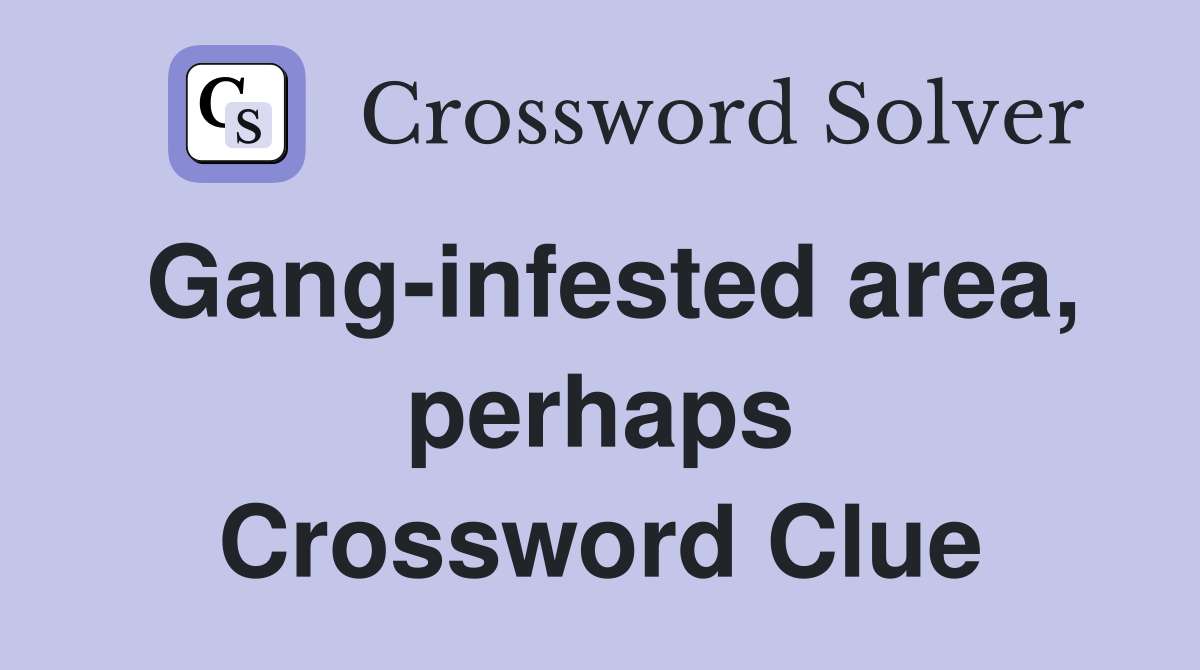 Gang-infested area, perhaps Crossword Clue
