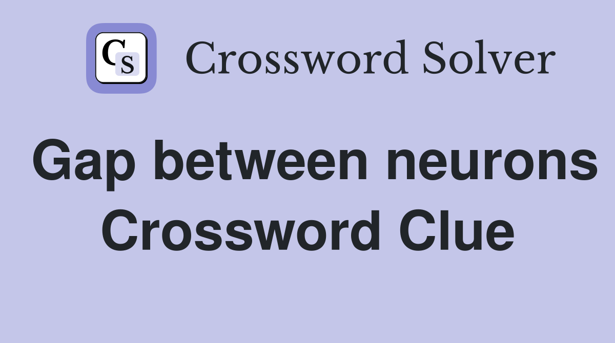 Gap between neurons Crossword Clue