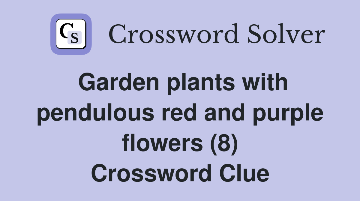 Garden plants with pendulous red and purple flowers (8) Crossword Clue