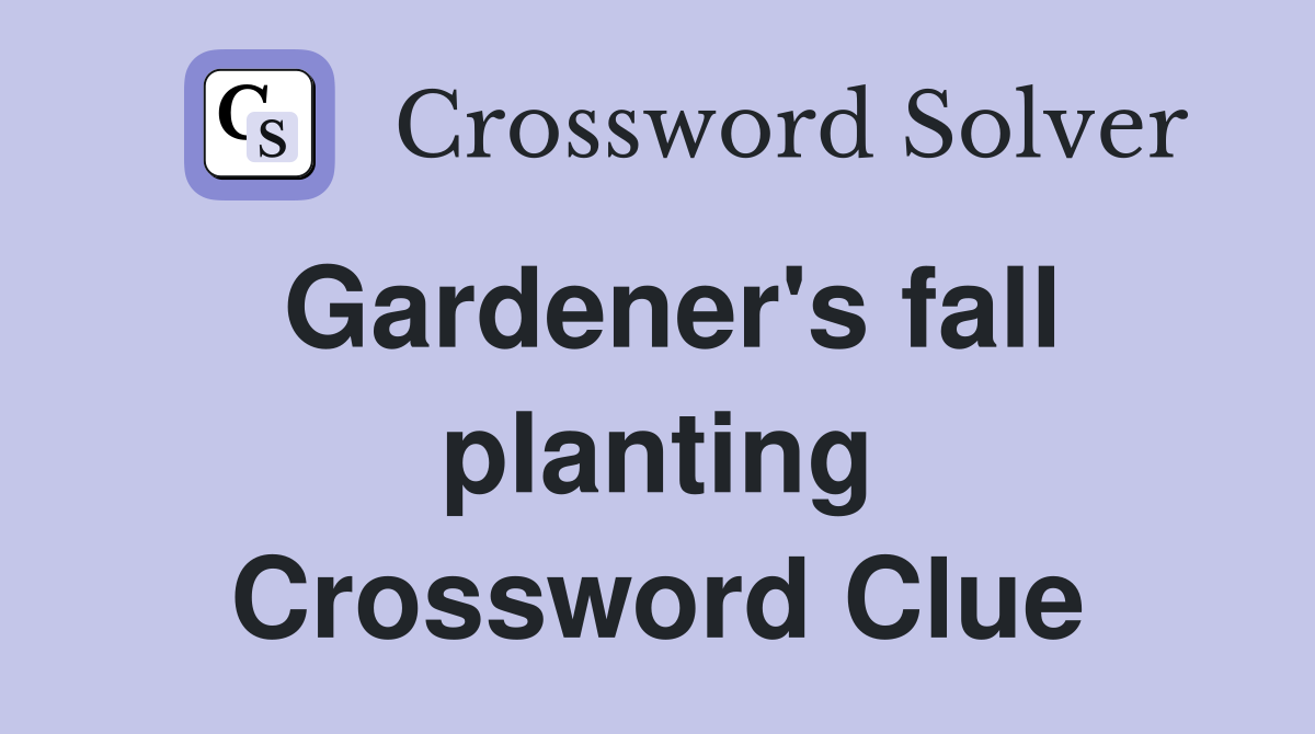 Gardener's fall planting Crossword Clue