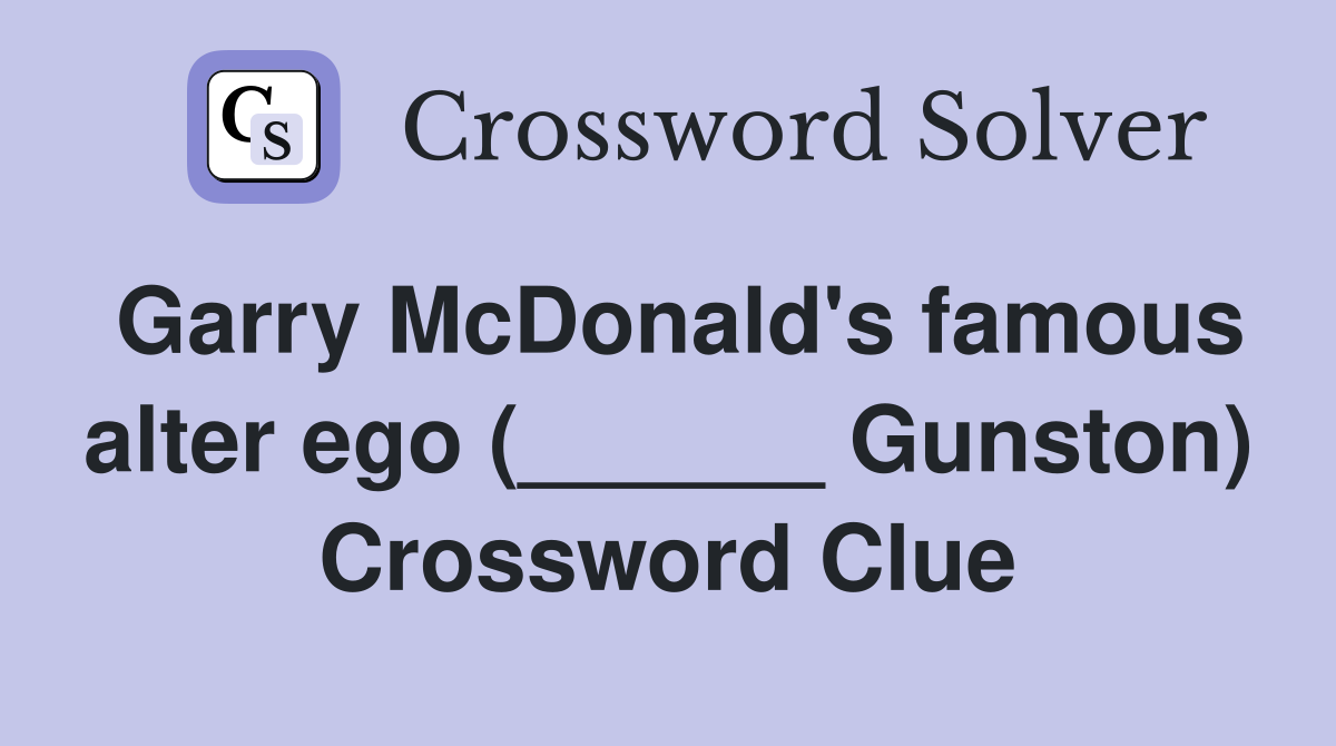 Garry McDonald's famous alter ego (______ Gunston) Crossword Clue