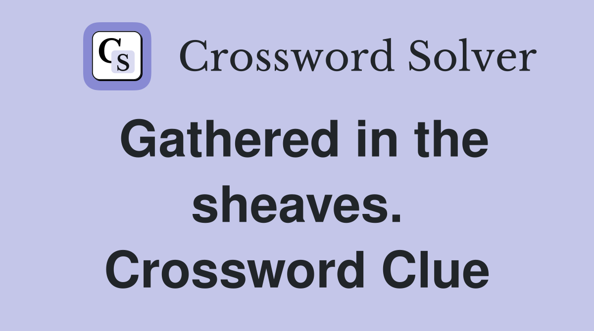 Gathered in the sheaves. Crossword Clue