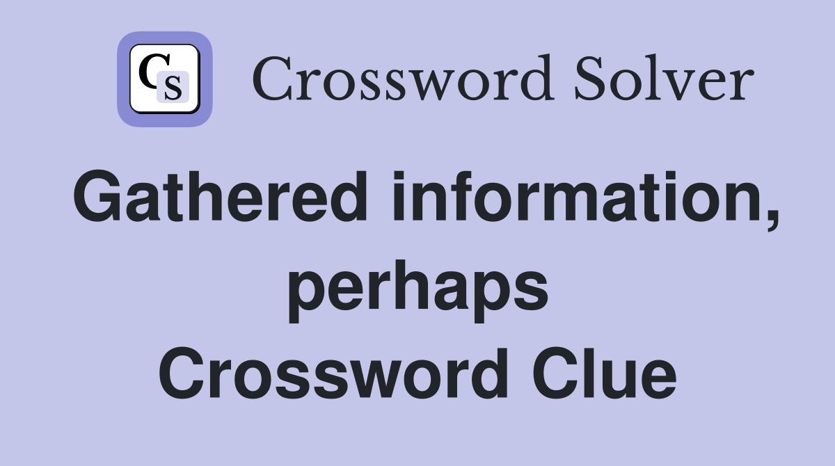 Gathered information, perhaps Crossword Clue