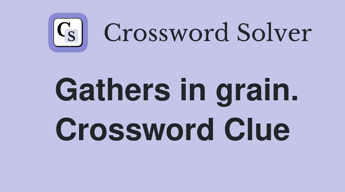 Gathers in grain. Crossword Clue