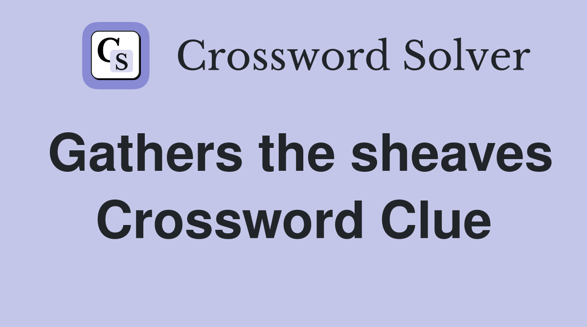 Gathers the sheaves Crossword Clue