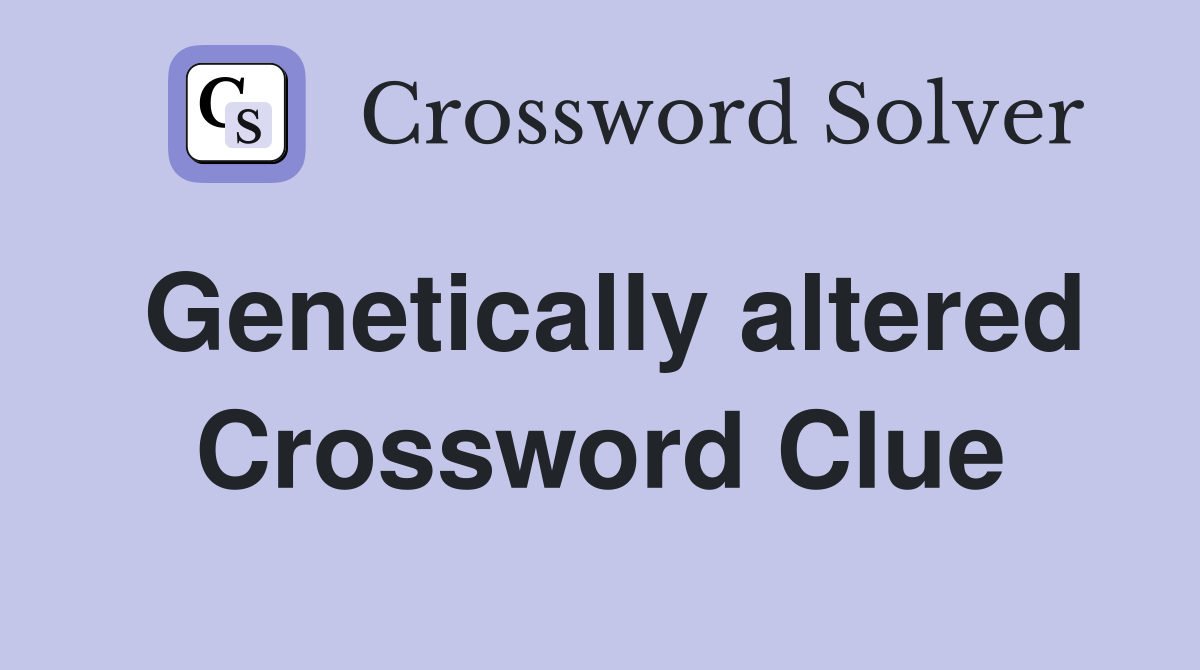 Genetically altered Crossword Clue