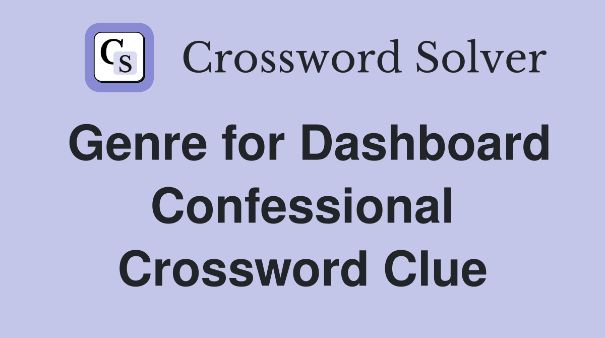 Genre for Dashboard Confessional Crossword Clue