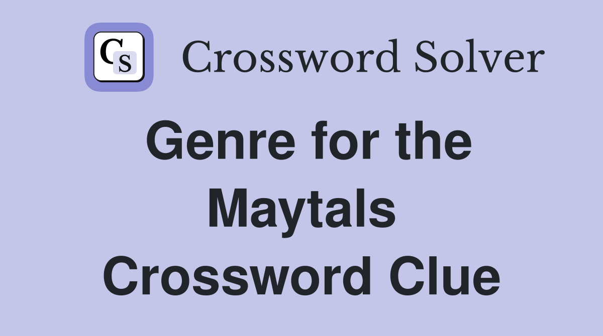 Genre for the Maytals Crossword Clue