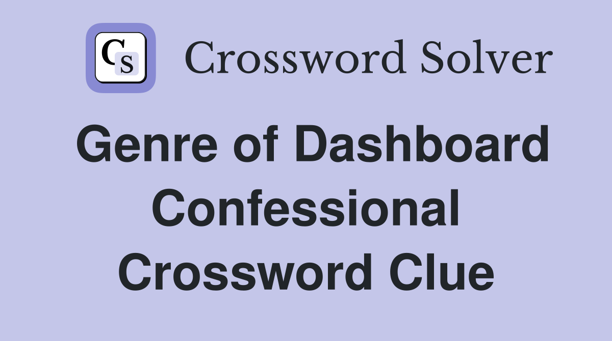 Genre of Dashboard Confessional Crossword Clue