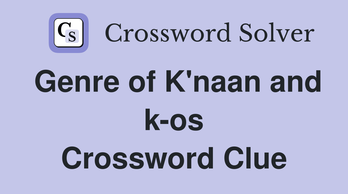 Genre of K'naan and k-os Crossword Clue