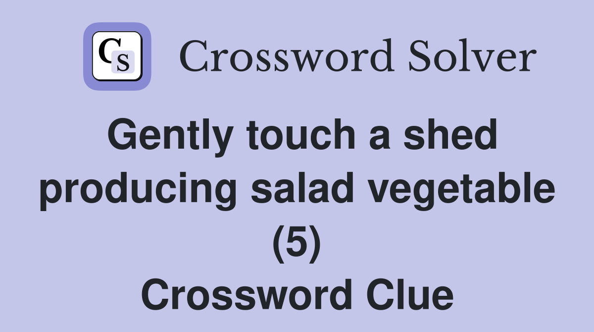 Gently touch a shed producing salad vegetable (5) Crossword Clue