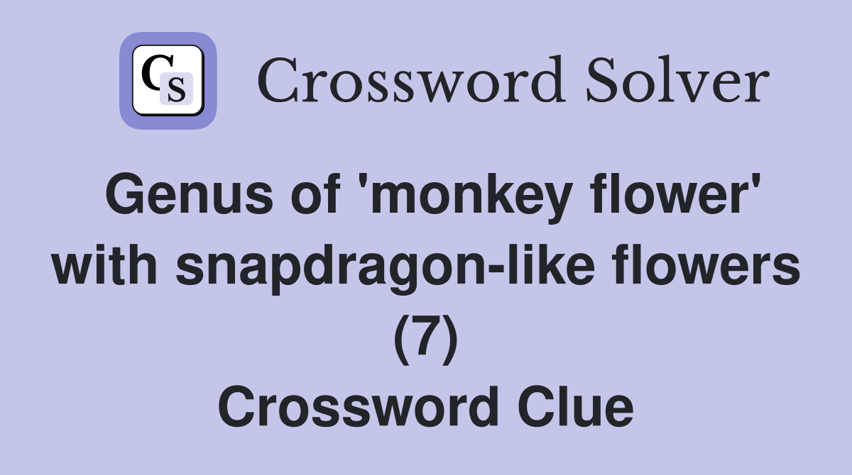 Genus of 'monkey flower' with snapdragon-like flowers (7) Crossword Clue