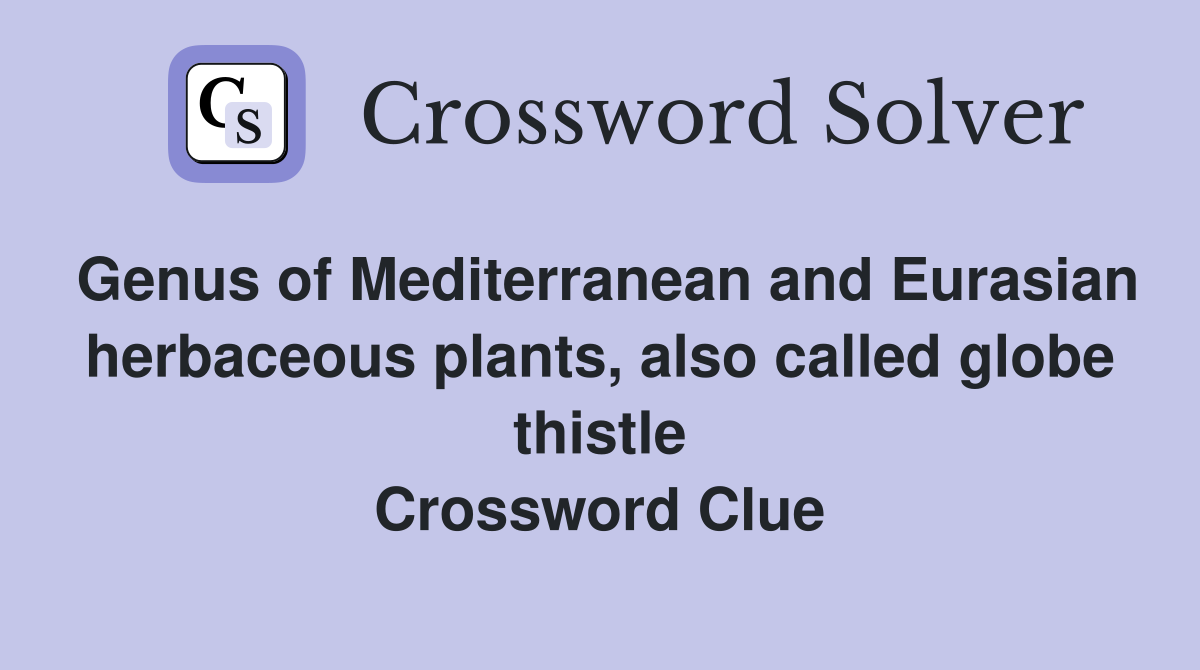 Genus of Mediterranean and Eurasian herbaceous plants, also called globe thistle Crossword Clue