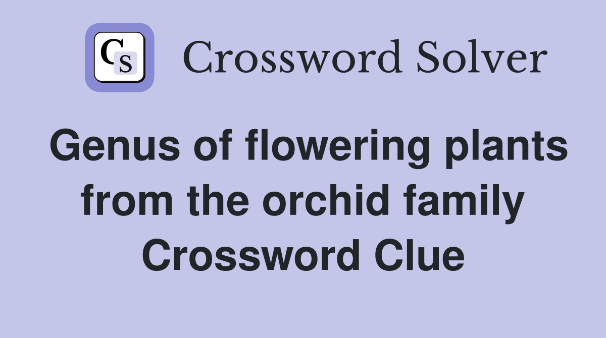 Genus of flowering plants from the orchid family Crossword Clue