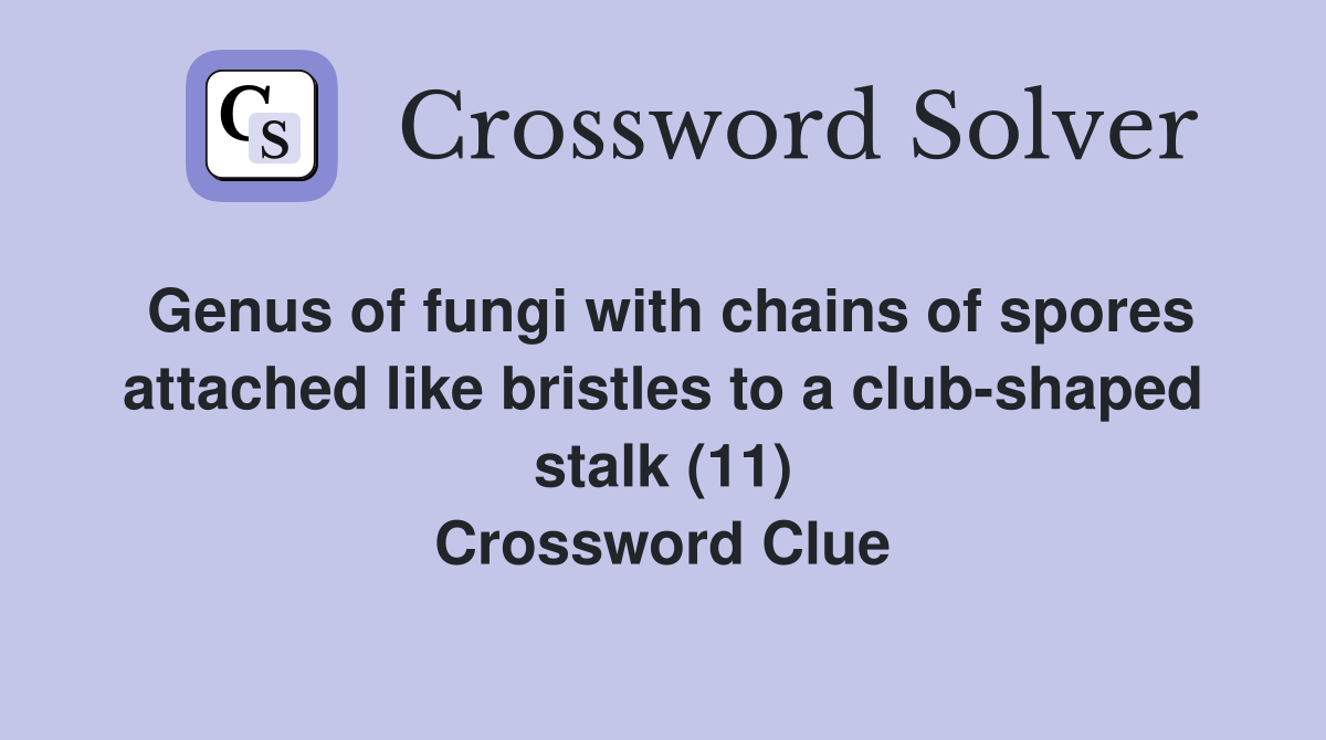 Genus of fungi with chains of spores attached like bristles to a club-shaped stalk (11) Crossword Clue
