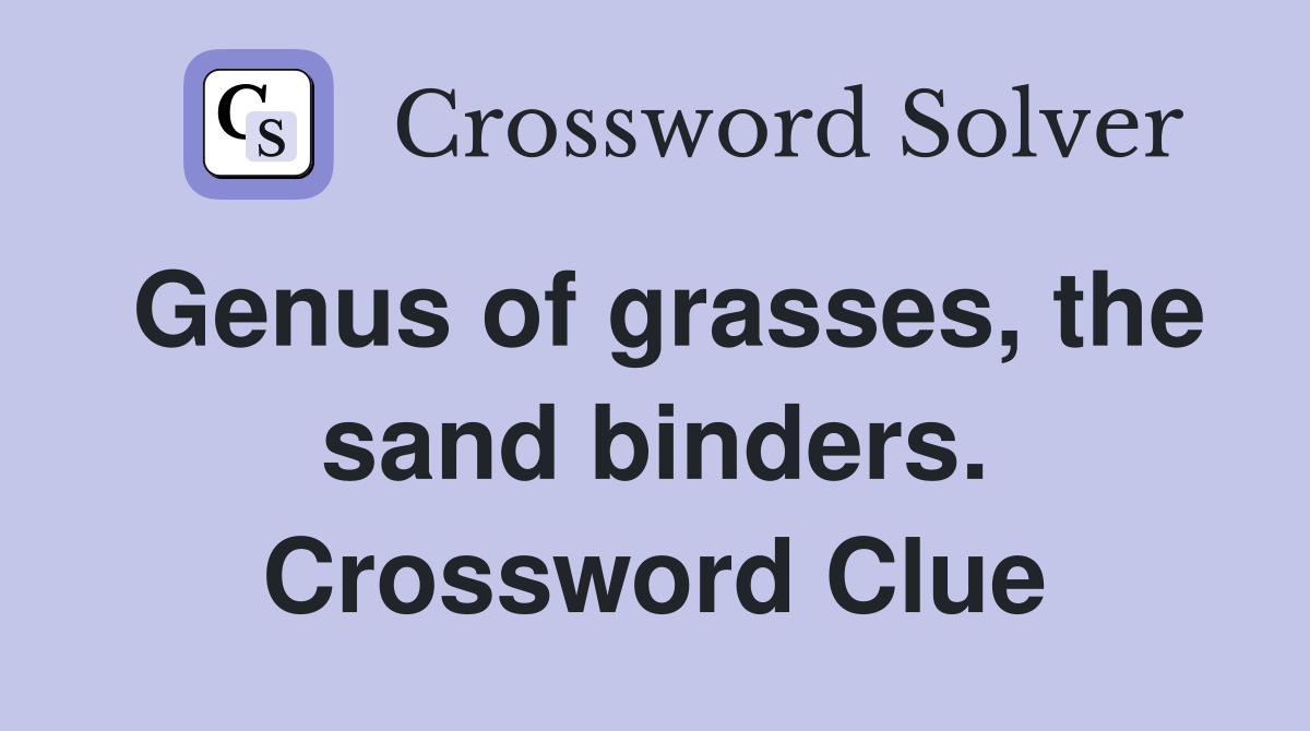 Genus of grasses, the sand binders. Crossword Clue