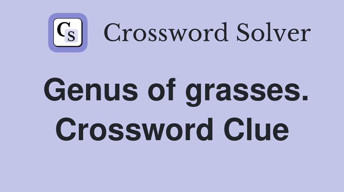 Genus of grasses. Crossword Clue