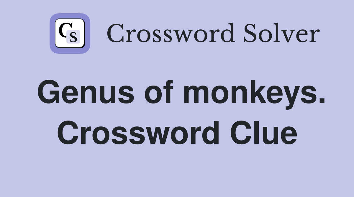 Genus of monkeys. Crossword Clue