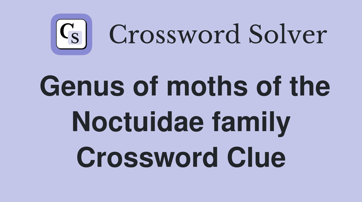 Genus of moths of the Noctuidae family Crossword Clue