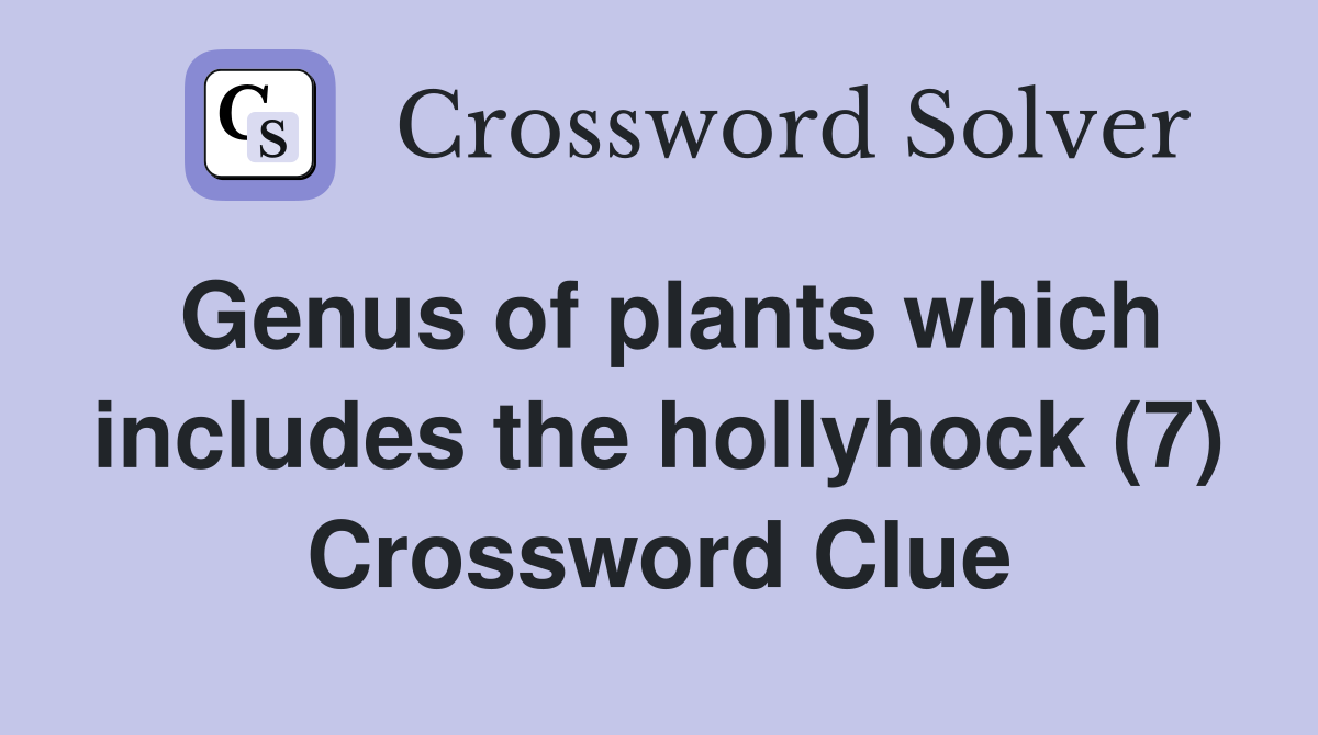 Genus of plants which includes the hollyhock (7) Crossword Clue