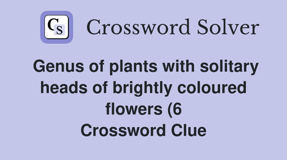 Genus of plants with solitary heads of brightly coloured flowers (6 Genus of plants with solitary heads of brightly coloured flowers (6