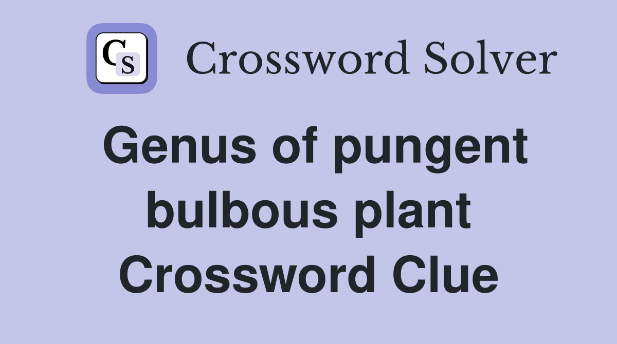 Genus of pungent bulbous plant Crossword Clue
