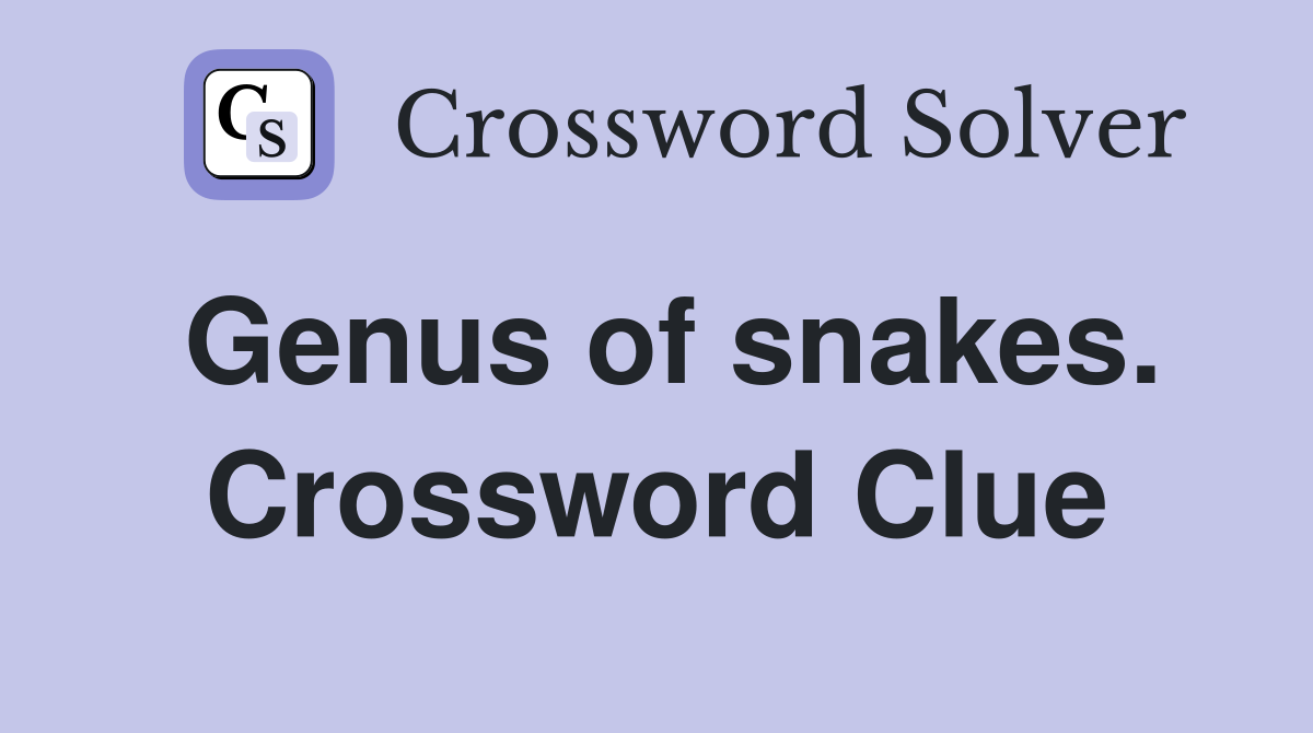 Genus of snakes. Crossword Clue