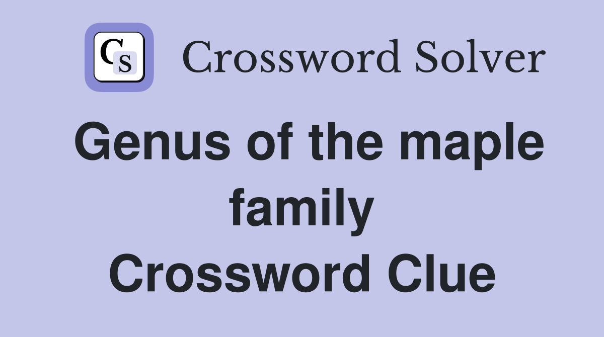 Genus of the maple family Crossword Clue