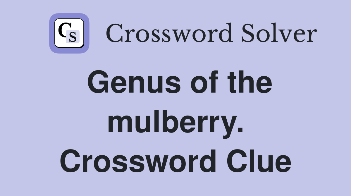 Genus of the mulberry. Crossword Clue