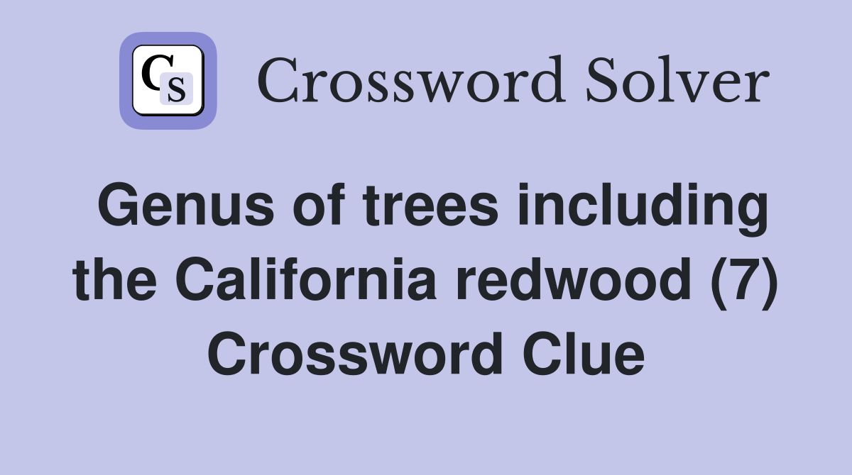 Genus of trees including the California redwood (7) Crossword Clue
