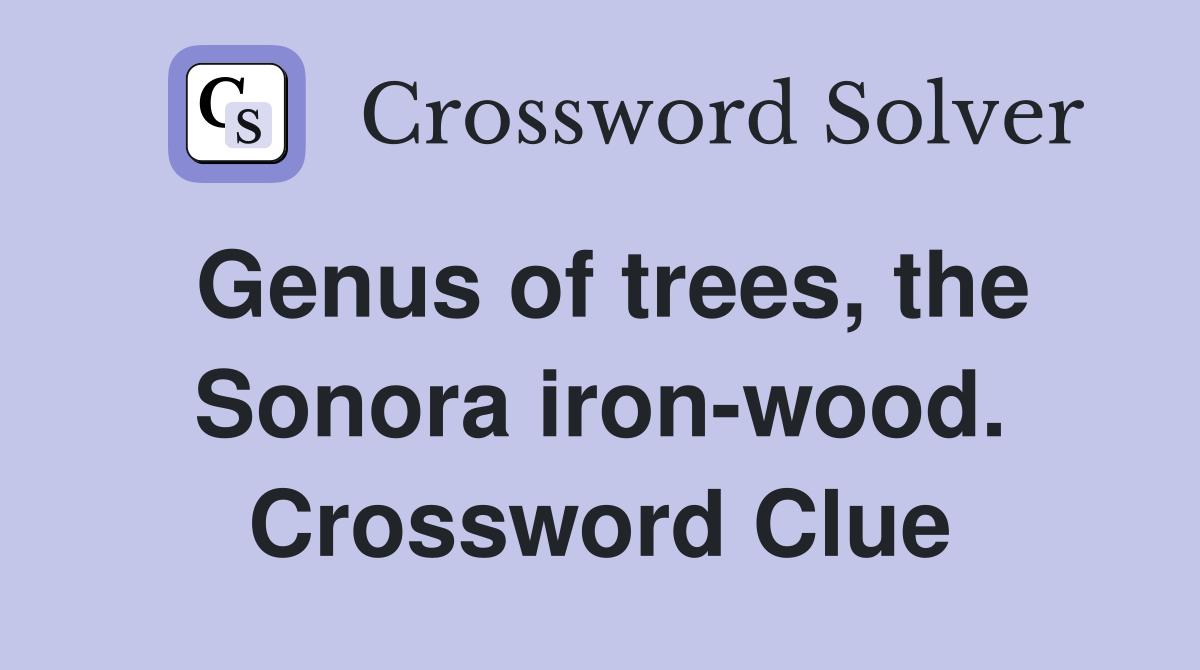 Genus of trees, the Sonora iron-wood. Crossword Clue