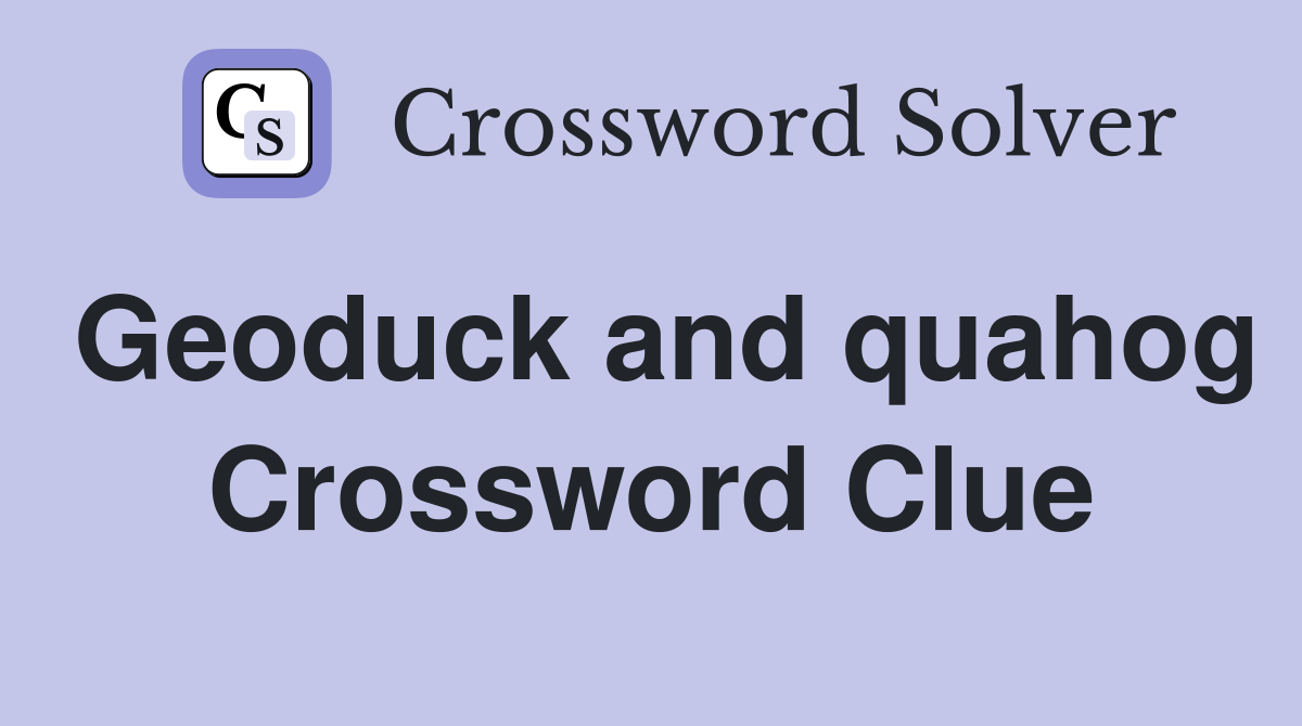 Geoduck and quahog Crossword Clue