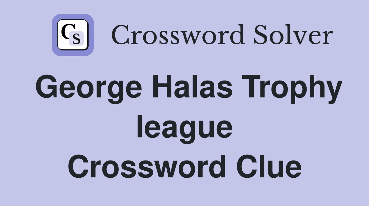 George Halas Trophy league Crossword Clue