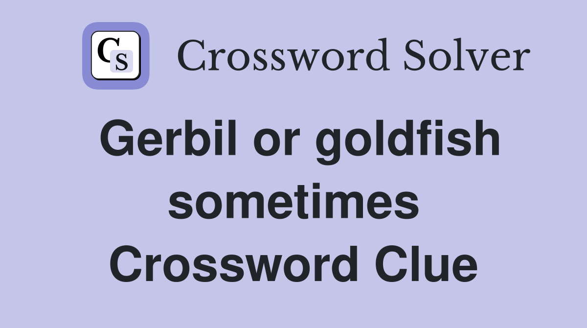 Gerbil or goldfish sometimes Crossword Clue