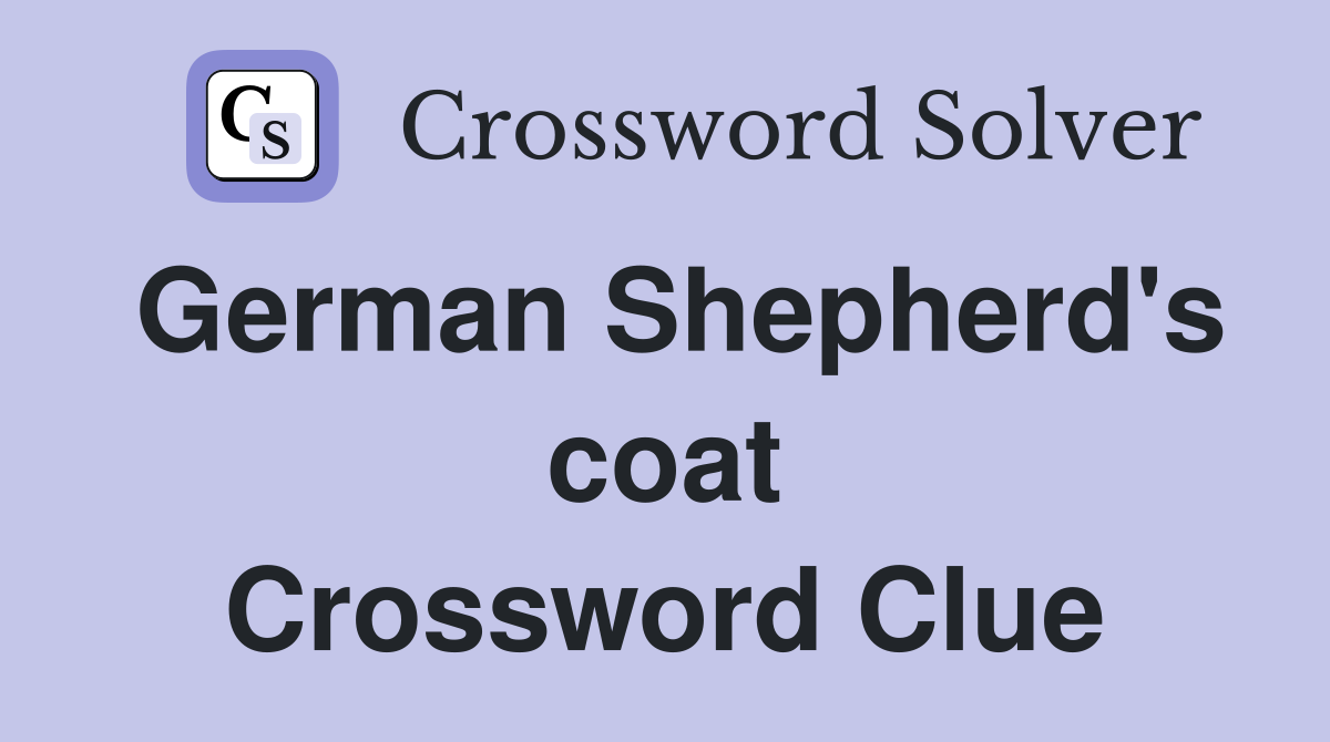German Shepherd's coat Crossword Clue
