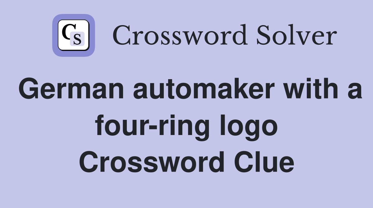 German automaker with a four-ring logo Crossword Clue