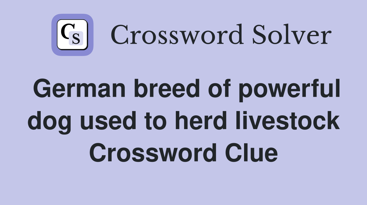 German breed of powerful dog used to herd livestock Crossword Clue