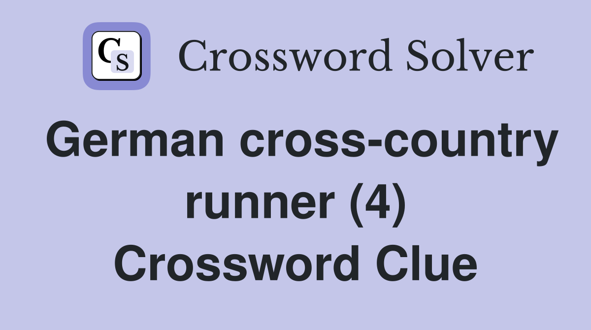 German cross-country runner (4) Crossword Clue