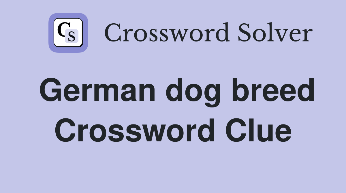 German dog breed Crossword Clue