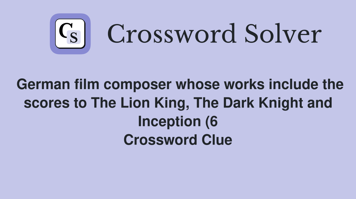 German film composer whose works include the scores to The Lion King German film composer whose works include the scores to The Lion King