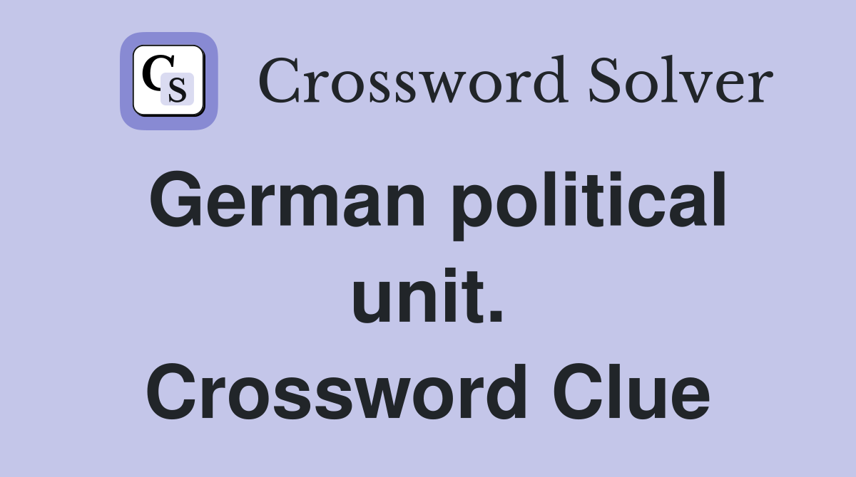 German political unit. Crossword Clue