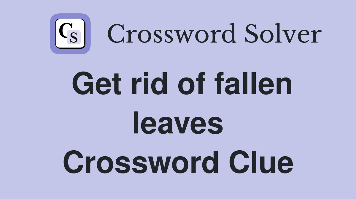 Get rid of fallen leaves Crossword Clue