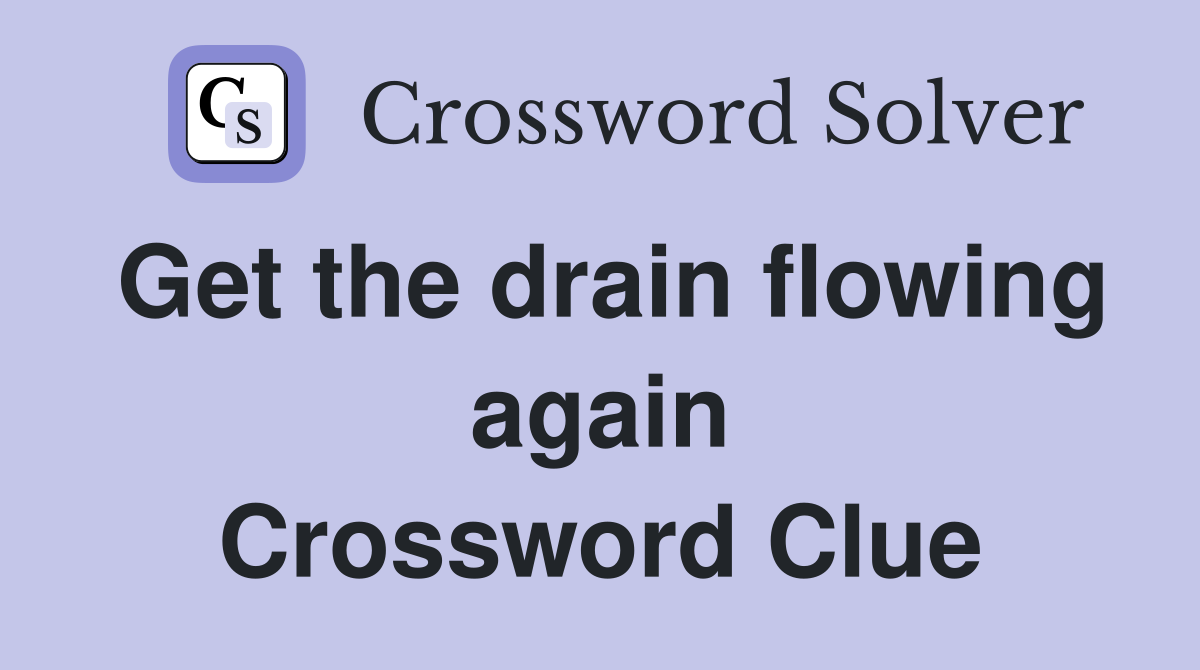 Get the drain flowing again Crossword Clue