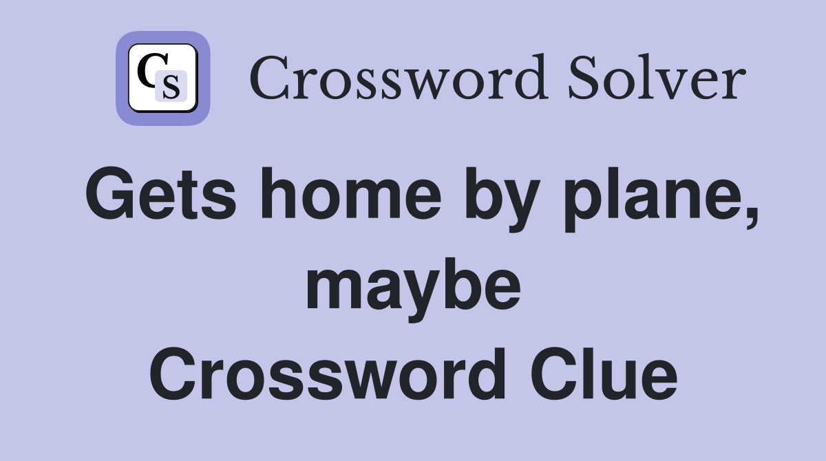 Gets home by plane, maybe Crossword Clue