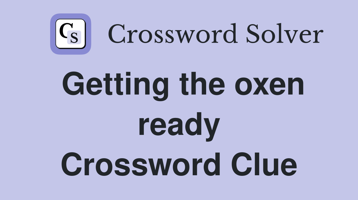 Getting the oxen ready Crossword Clue